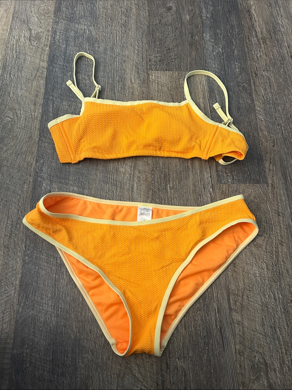 wild fable Orange Textured Bikini
